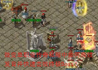 微变单职业传奇私服中如何高效发育并快速击败终极Boss? 微变单职业传奇私服中如何高效发育并快速击败终极Boss?