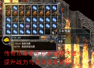 传奇私服新手玩家如何快速提升战力与获取稀有装备? 传奇私服新手玩家如何快速提升战力与获取稀有装备?